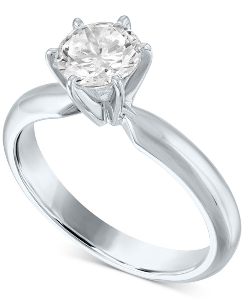 GIA Certified Diamond Solitaire Engagement Ring (1 ct. t.w.) in 14k White Gold