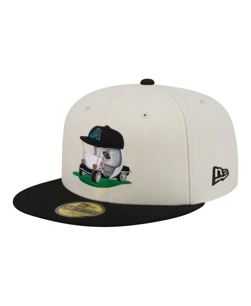 Men's Cream/Black Arizona Diamondbacks Bullpen Cart 59FIFTY Fitted Hat