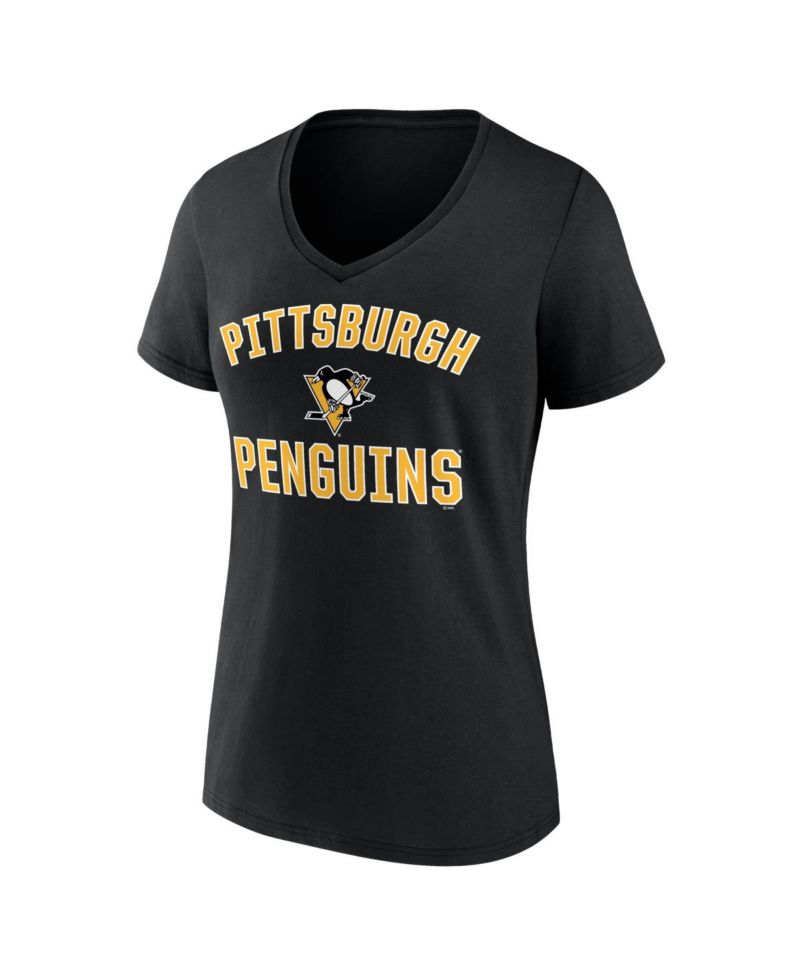 Women's Black Pittsburgh Penguins Arch Victory V-Neck T-Shirt