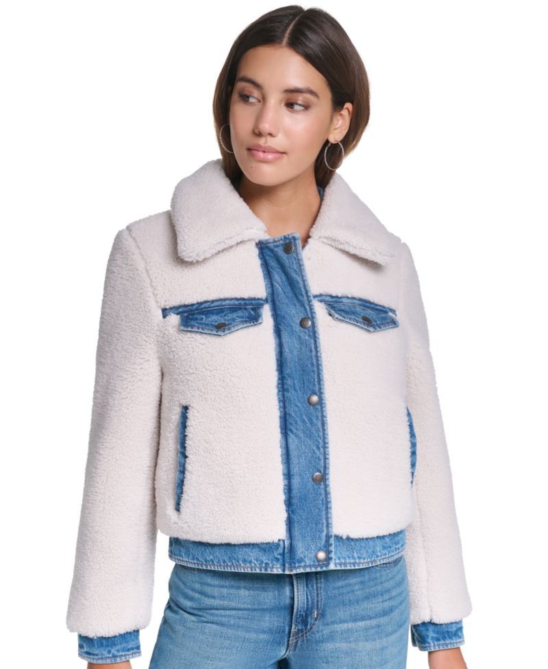 Women's Denim Sherpa Quilted-Lined Jacket