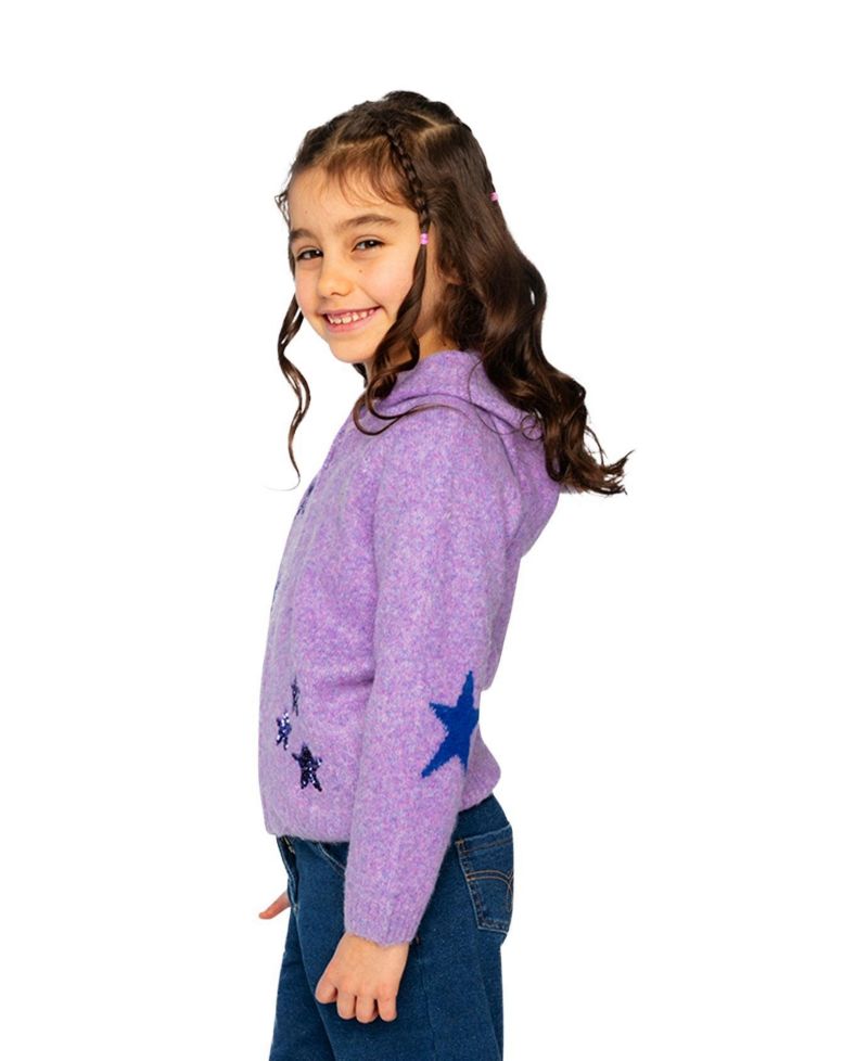 Little Girls (6-12) Hooded Knitted Cardigan