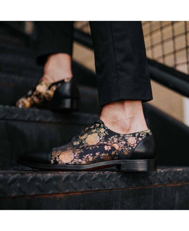 Men's Jack Handcrafted Leather, Velvet and Wool Dress Shoes