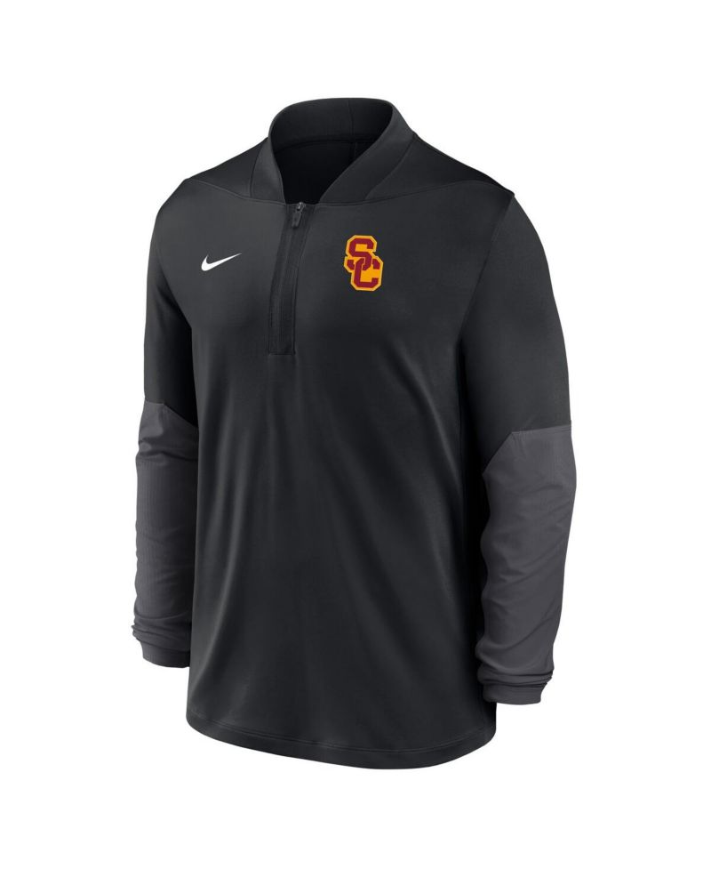 Men's Black USC Trojans One Goal Performance Half-Zip Pullover Hoodie