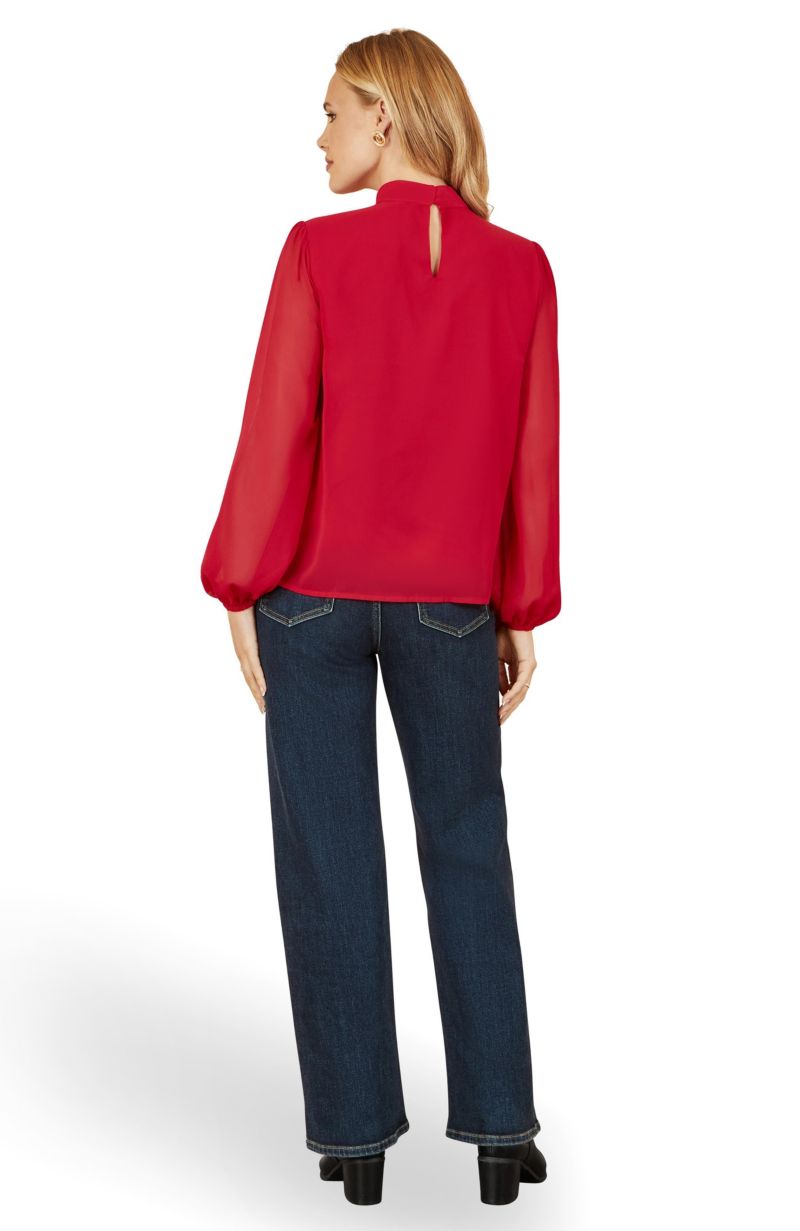 Women's Pleated Long Sleeve Top