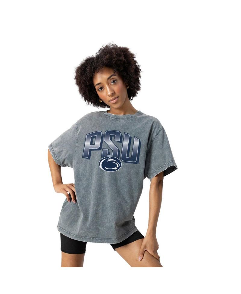 Women's Gray Penn State Nittany Lions Snow Washed Relaxed Fit Classic T-Shirt