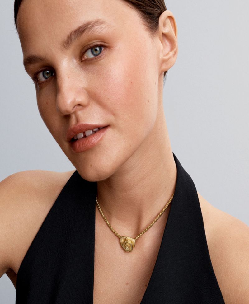 14K Gold Plated Rose Bloom Oversized Charms