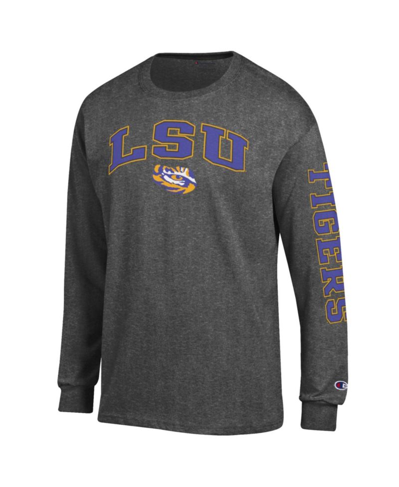 Men's Purple LSU Tigers Arch Over Logo 2-Hit Long Sleeve T-Shirt