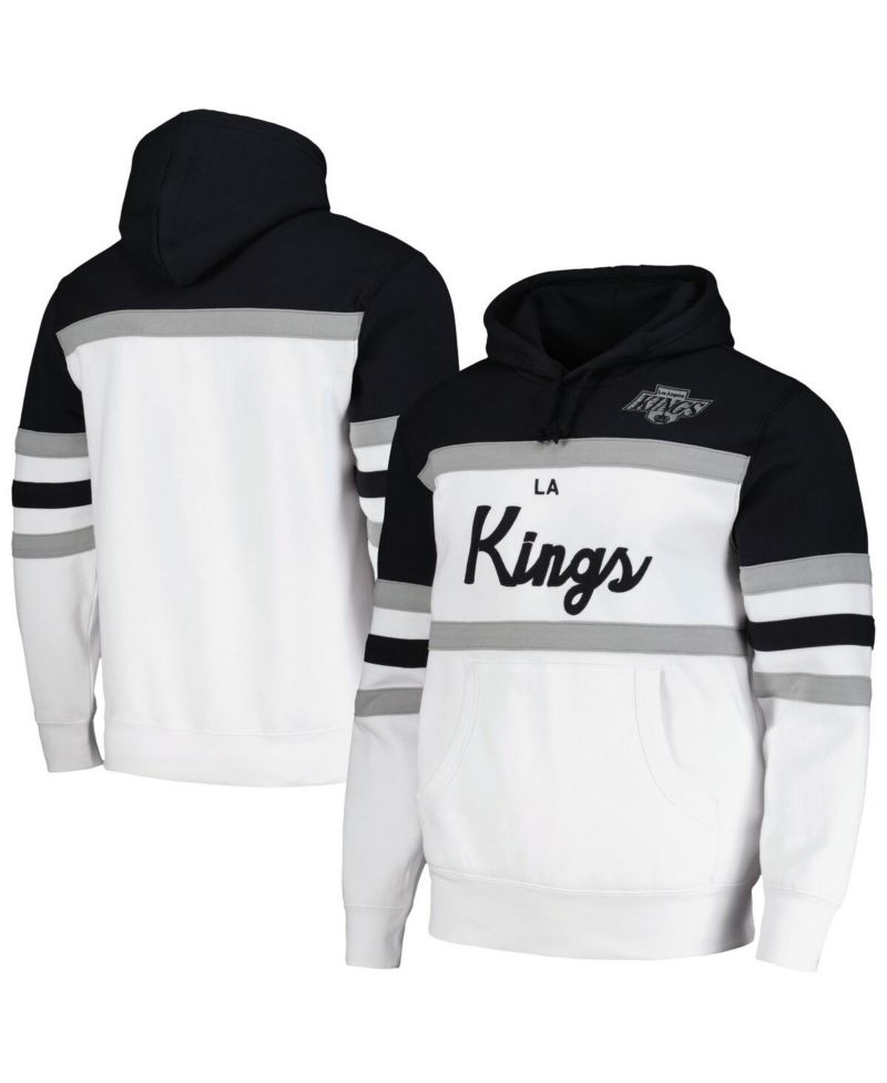 Men's White, Black Los Angeles Kings Head Coach Pullover Hoodie