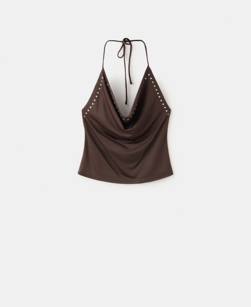 Women's Studded Halter Top