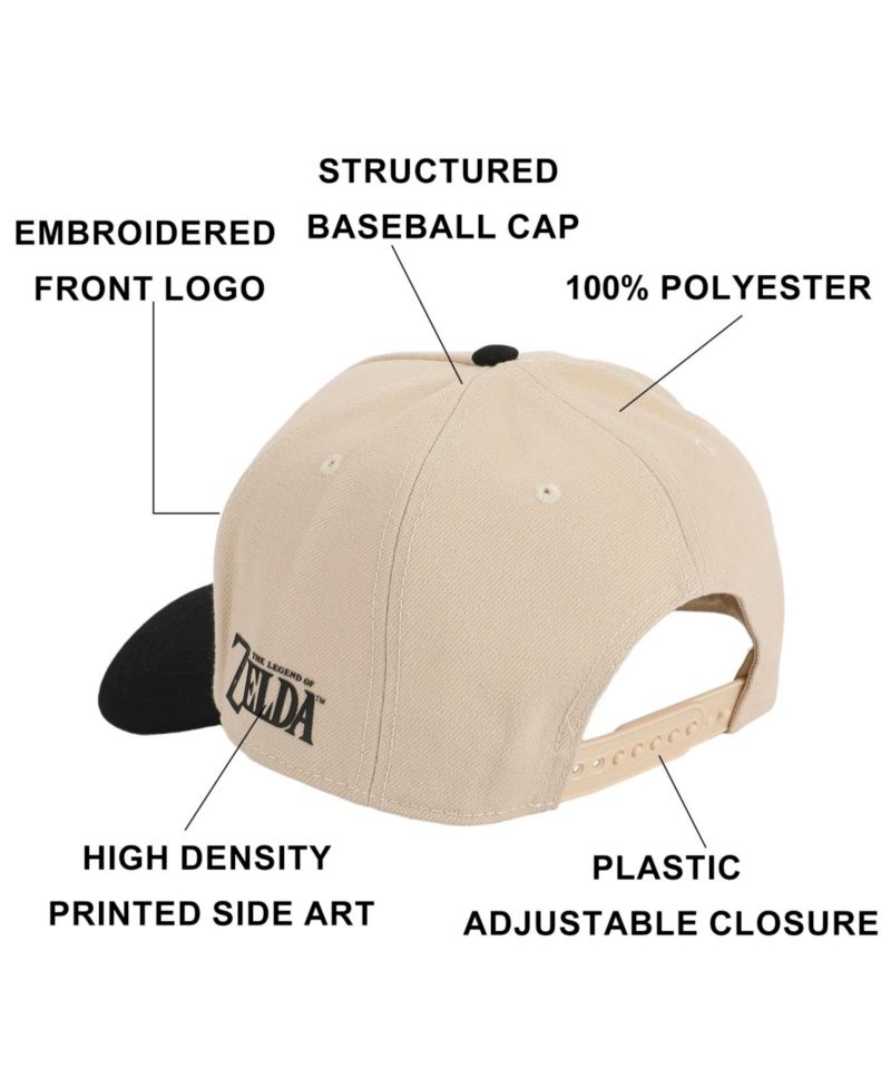 Men's Legend Of Zelda Hylian Shield Embroidery Poly Wool B104 Baseball Cap Snapback
