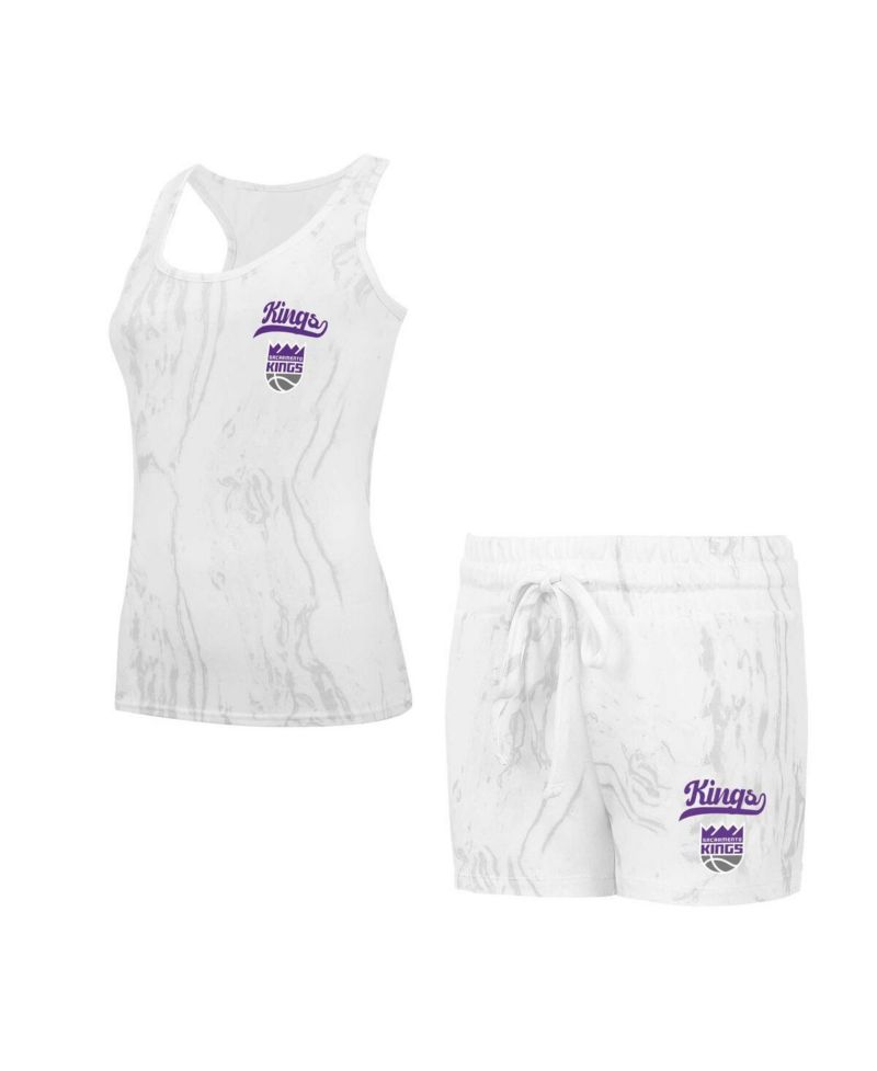 Women's White Sacramento Kings Quartz Tank Top Shorts Set