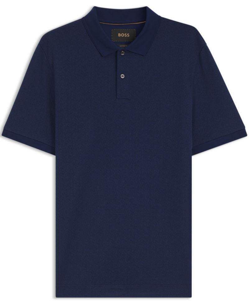 Men's Cotton-Silk Jacquard Regular-Fit Polo Shirt