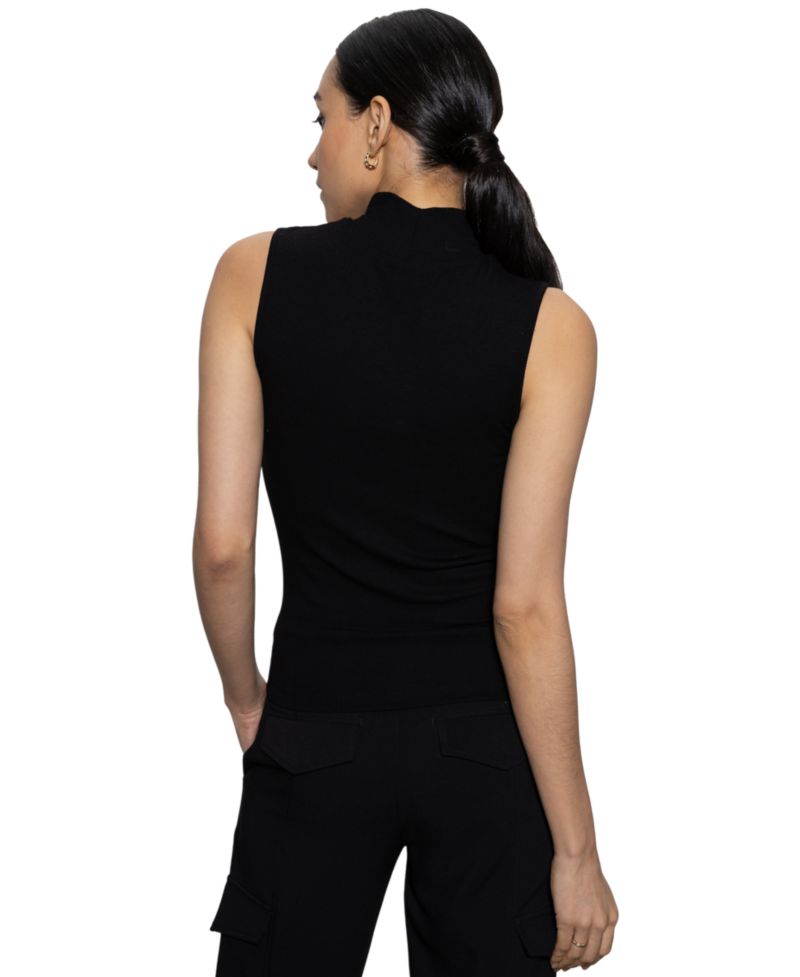 Essential Sleeveless Mock-Neck Sweater