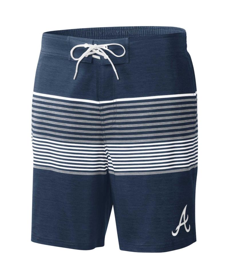 Men's Navy Atlanta Braves Coastline Volley Swim Shorts