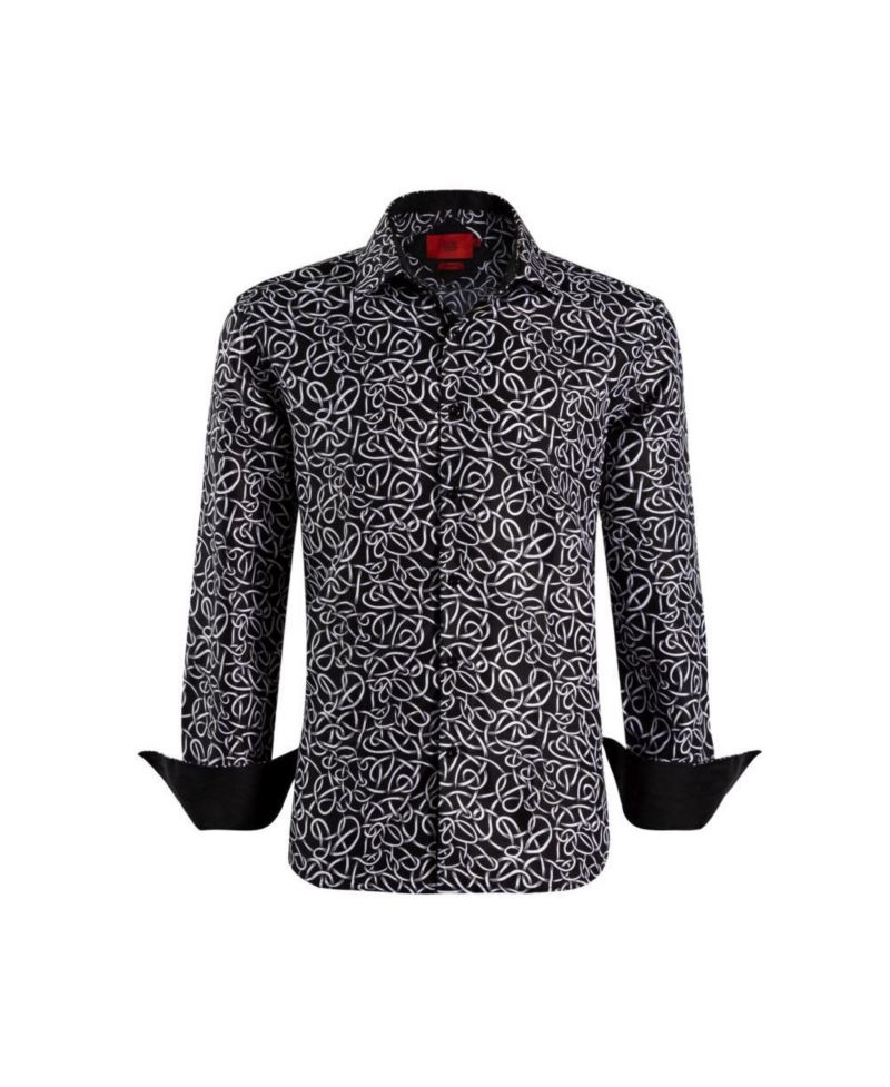 Men's Slim Fit Swirl Print Shirt