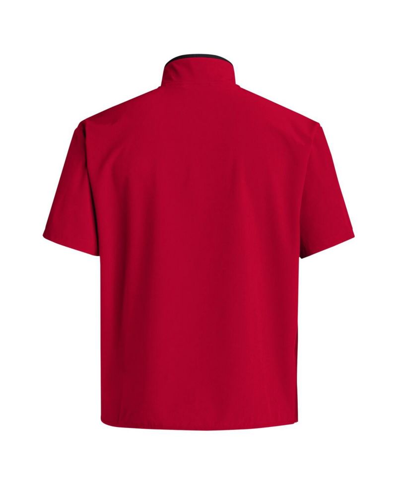 Men's Red NC State Wolfpack Coaches Sideline Half-Zip Short Sleeve Jacket