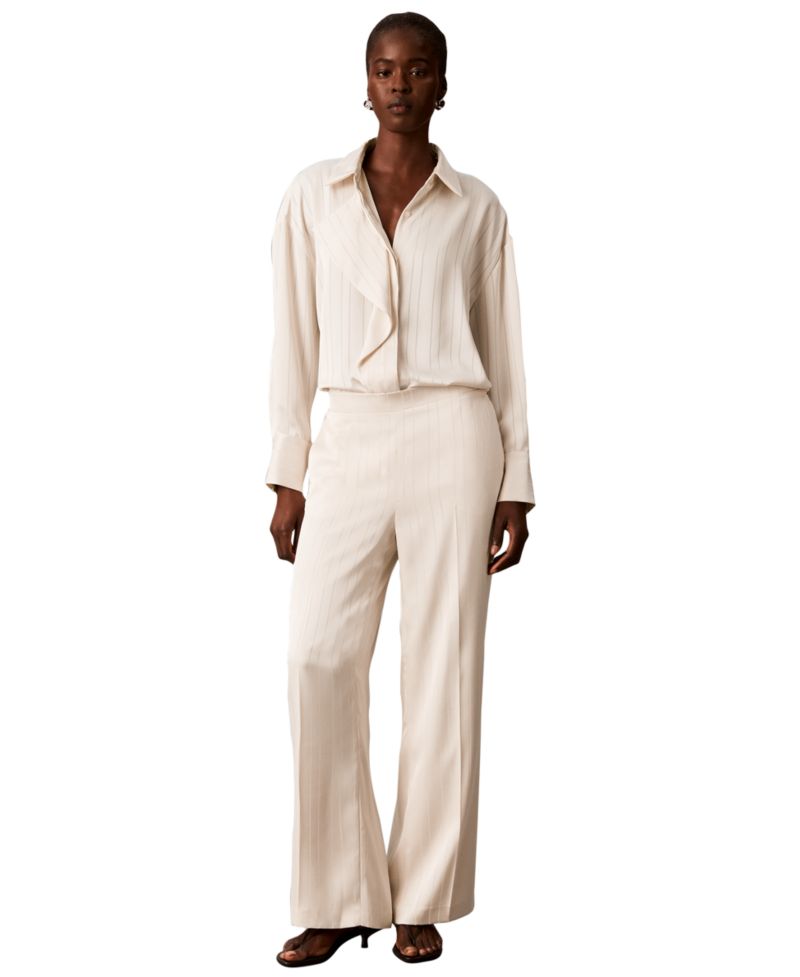 Women's Pull-on Wide-leg Satin Pants