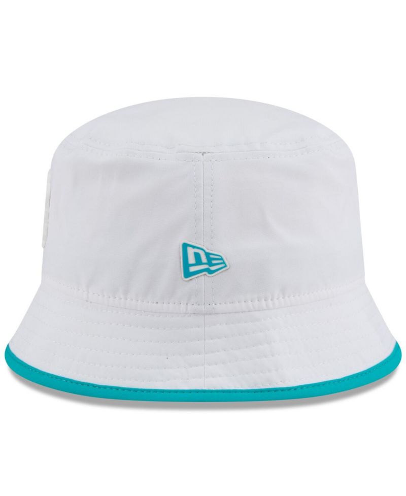 Men's White Miami Dolphins 2025 NFL Training Camp Stretch Bucket Hat