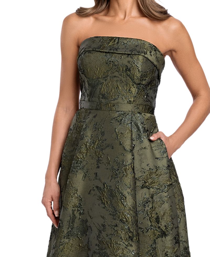 Women's Strapless Brocade Gown