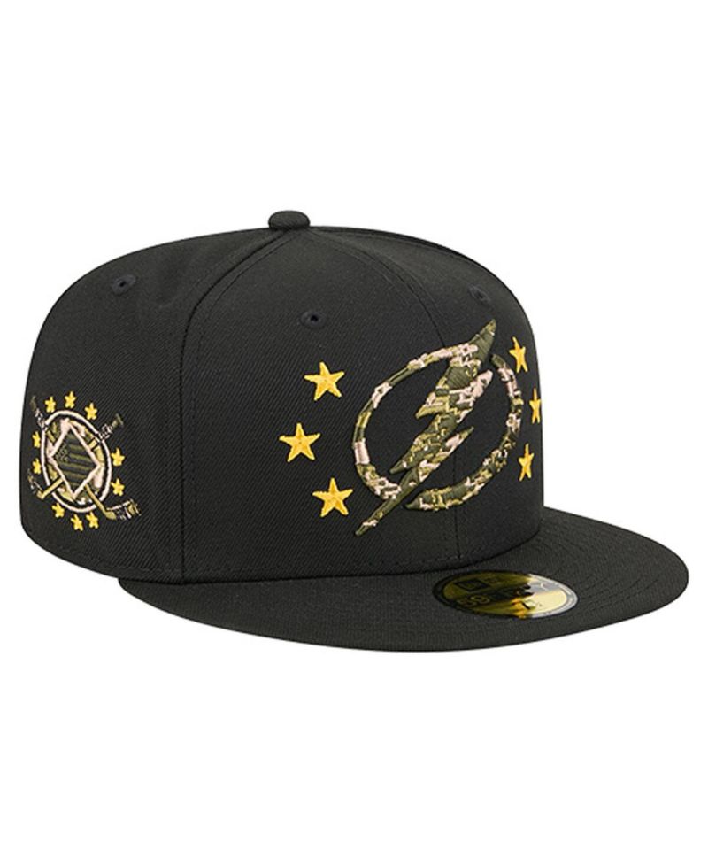 Men's Black Tampa Bay Lightning Military Appreciation Digital Camo Stars 59FIFTY Fitted Hat