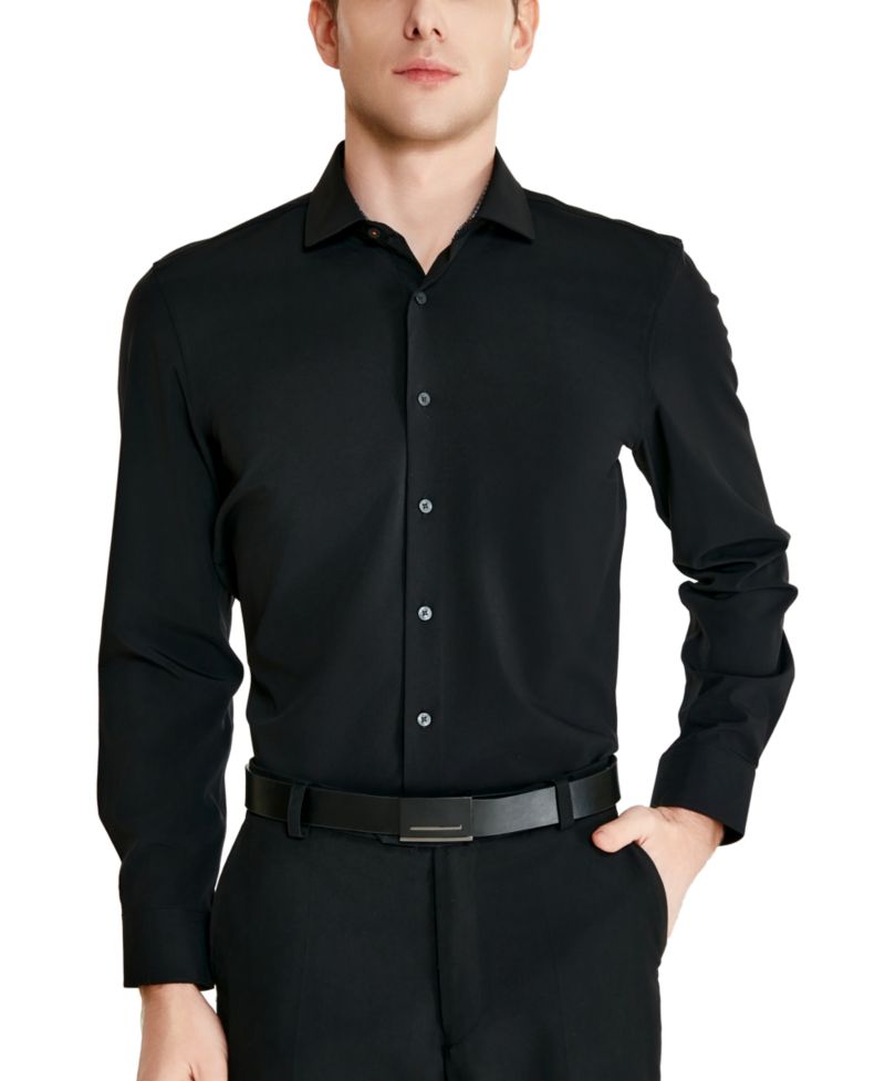 Men's Slim-Fit Solid Poplin Dress Shirt