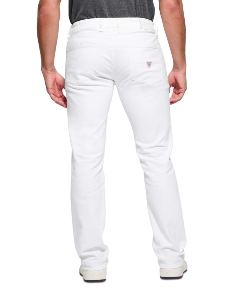 Men's Slim-Straight White Denim Jeans