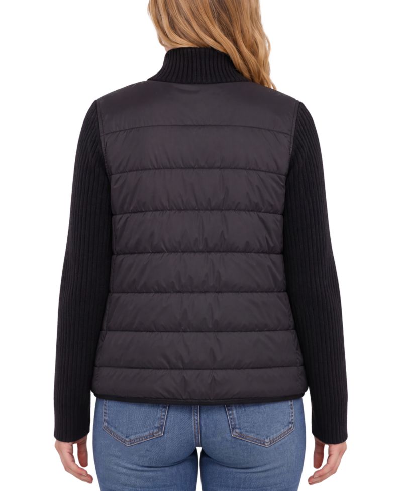Petite Reversible Quilted Cable-Knit Jacket