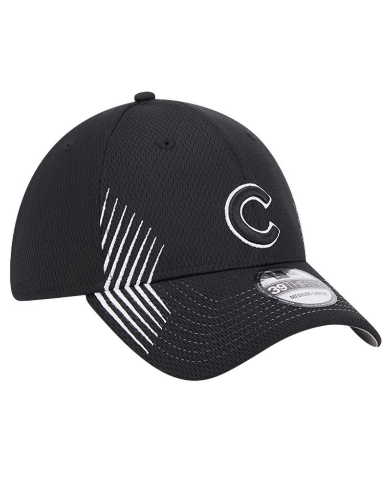 Men's Black Chicago Cubs Active Dash Mark 39THIRTY Flex Hat
