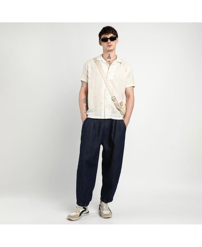 Men's Off-White Heathered Drawn Shirt