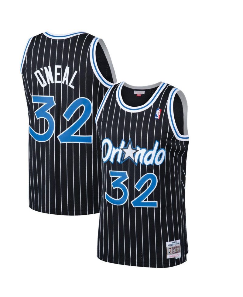 Men's Shaquille O'Neal Black Orlando Magic Hardwood Classics Swingman Jersey