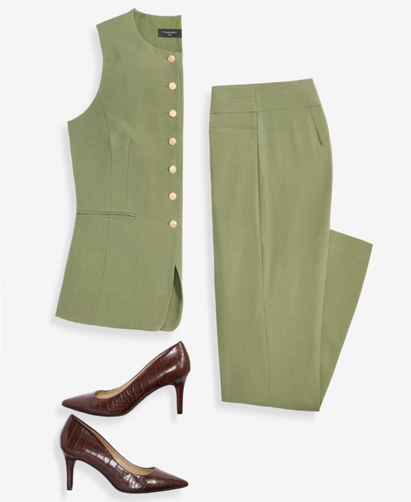 Crewneck Vest & Flare Pants