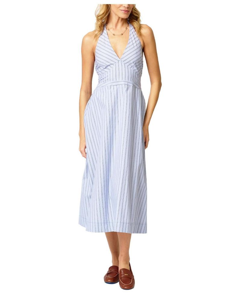 Women's Ora Poplin Stripe Halter Dress