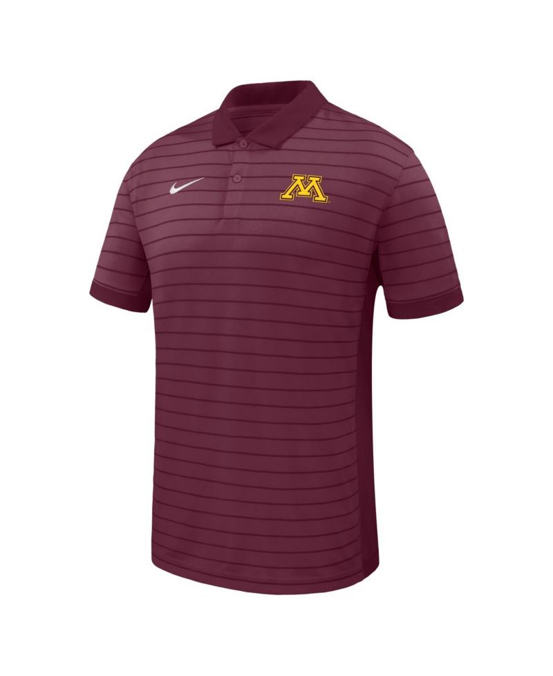 Men's Maroon Minnesota Golden Gophers 2025 Early Season Coaches Sideline Victory Stripe Performance Polo Shirt
