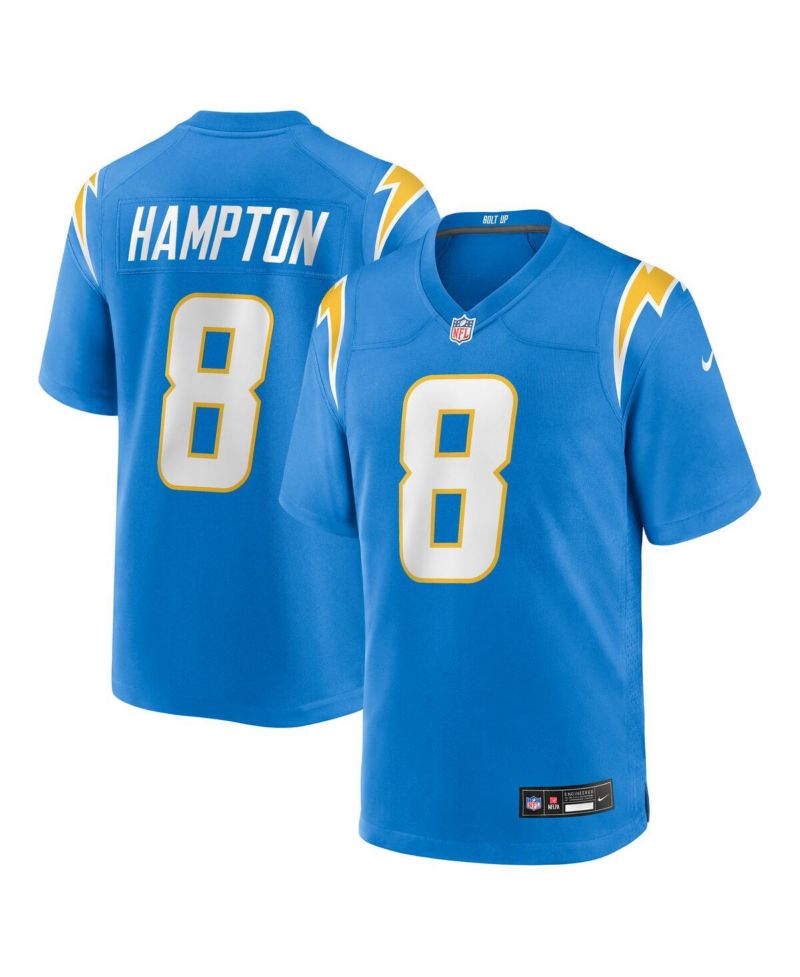 Men's Omarion Hampton Powder Blue Los Angeles Chargers 2025 NFL Draft First Round Pick Game Jersey