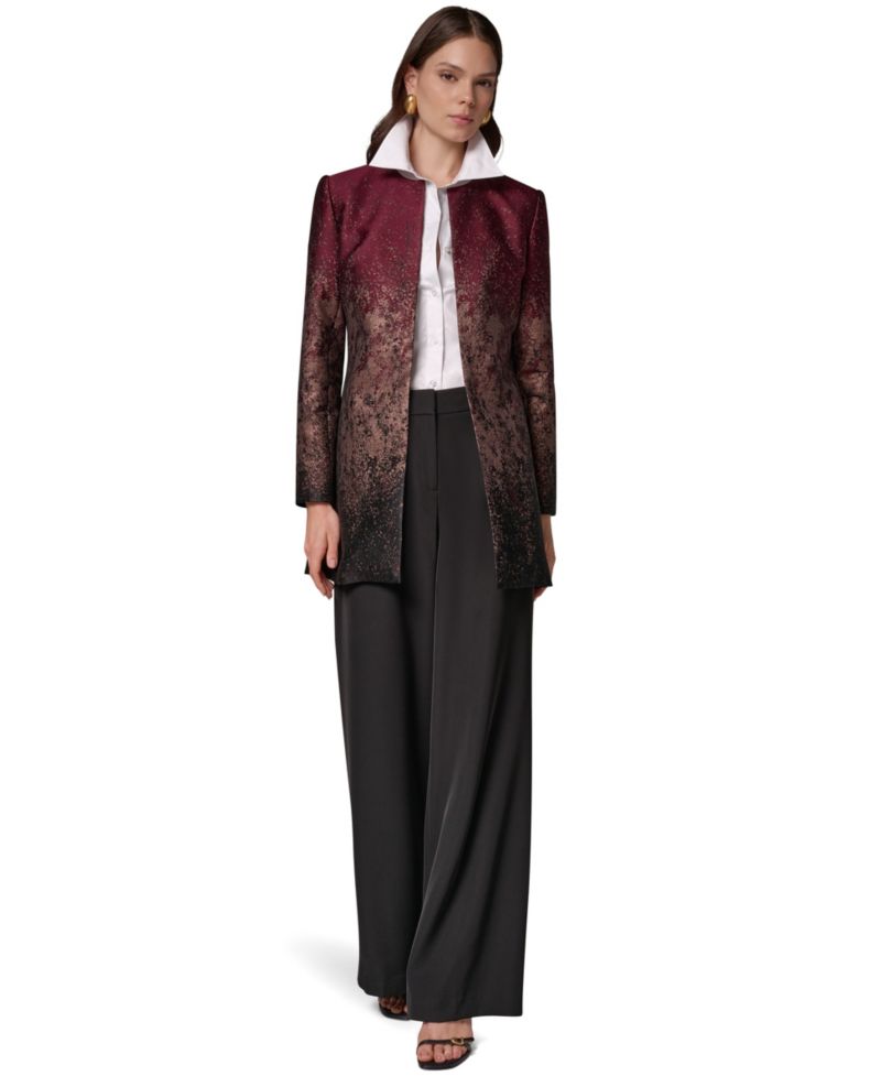 Women's Collarless Shoulder-Pad Blazer