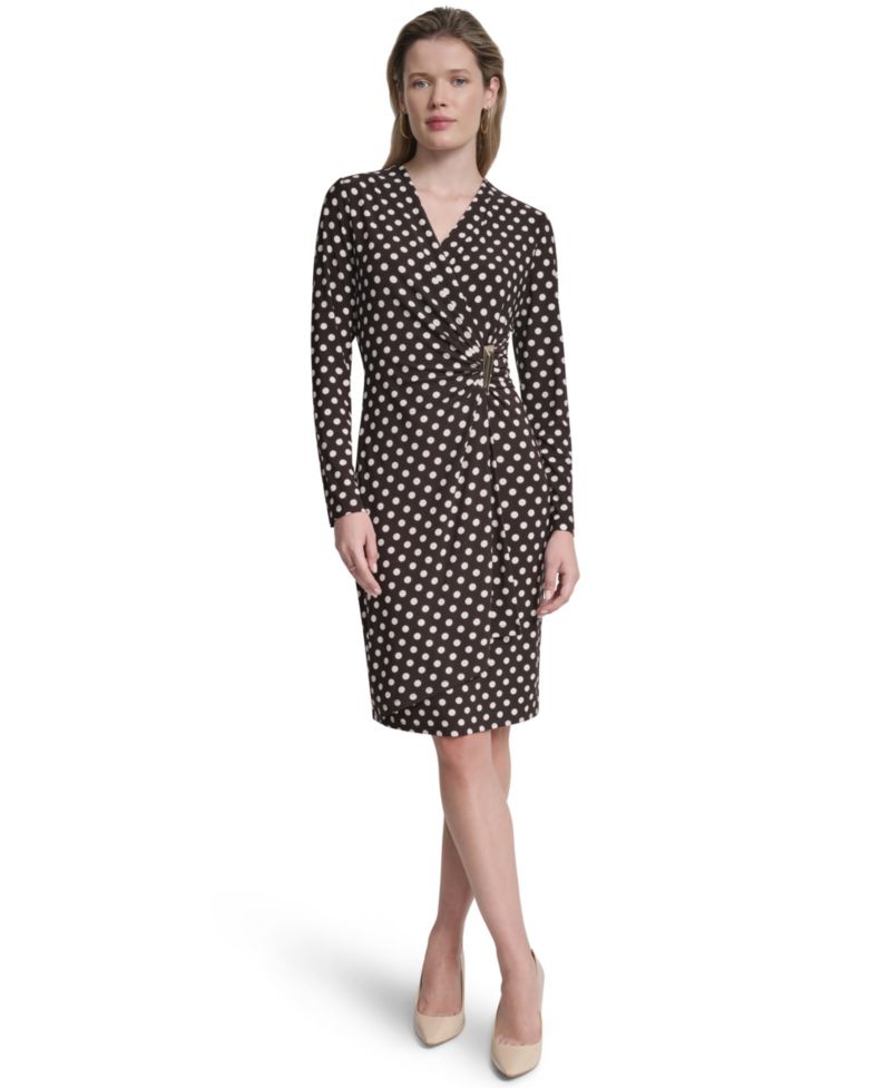 Women's Long-Sleeve Knee Length Dress