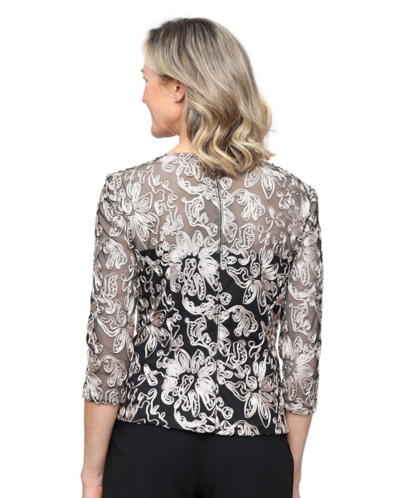 Women's Soutache Trim Embellished Top