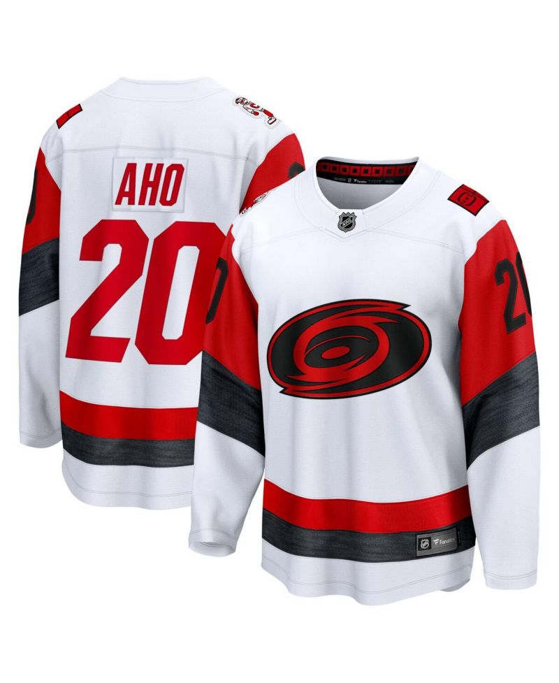 Men's Sebastian Aho White Carolina Hurricanes Away Breakaway Jersey