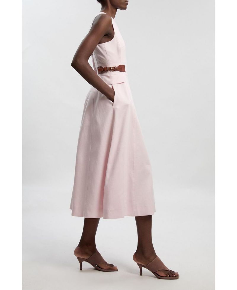 Women's Tailored Linen Full Midi Dress