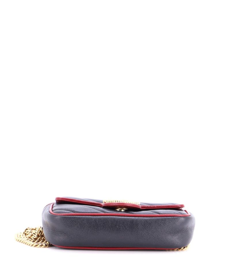 Super Mini GG Marmont Flap Bag Diagonal Quilted Leather