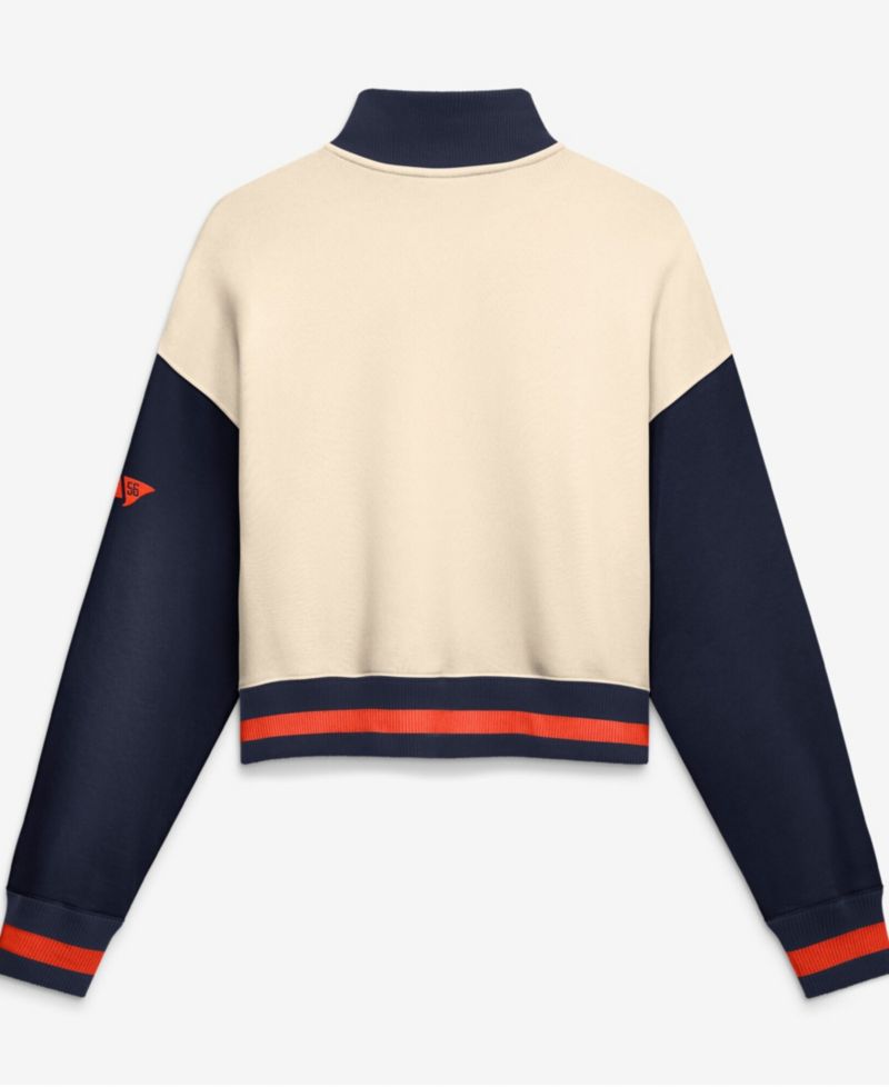 Women's Auburn Tigers Quarter-Zip Oversized Cropped Cotton-Polyester Blend Sweatshirt