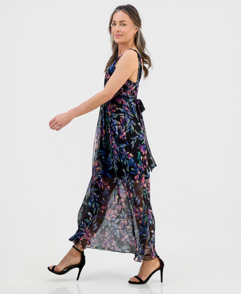 Women's Floral Print Sleeveless Maxi Dress