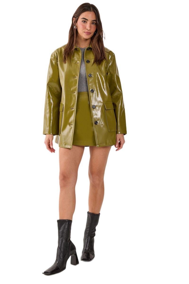 Women's Vinyl High Clean Longline Jacket