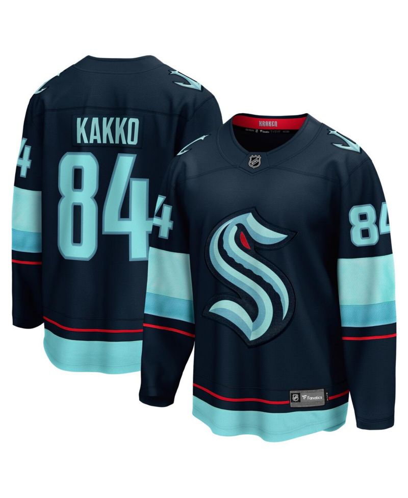 Men's Kaapo Kakko Deep Sea Blue Seattle Kraken Home Breakaway Player Jersey