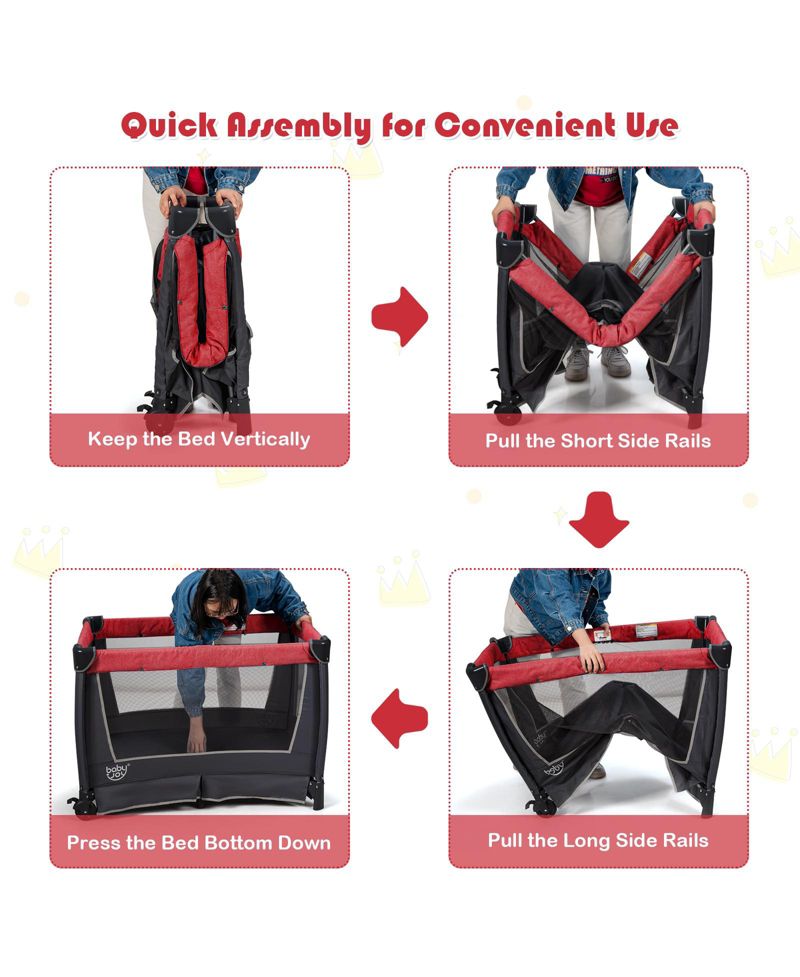 Kids 4 in 1 Convertible Portable Playard Newborn Napper