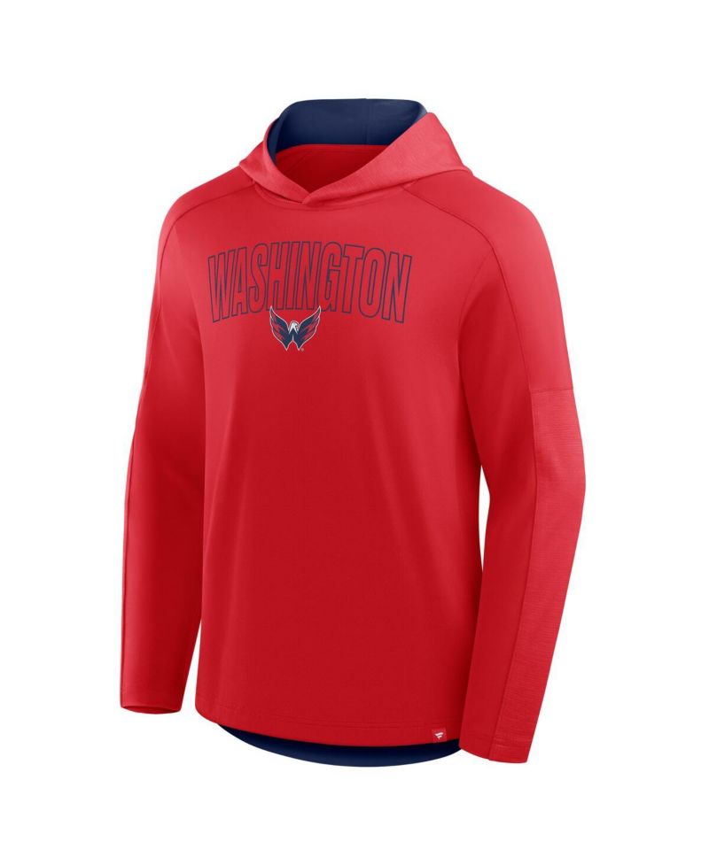 Men's Red Washington Capitals Penalty Shot Long Sleeve Hoodie T-Shirt