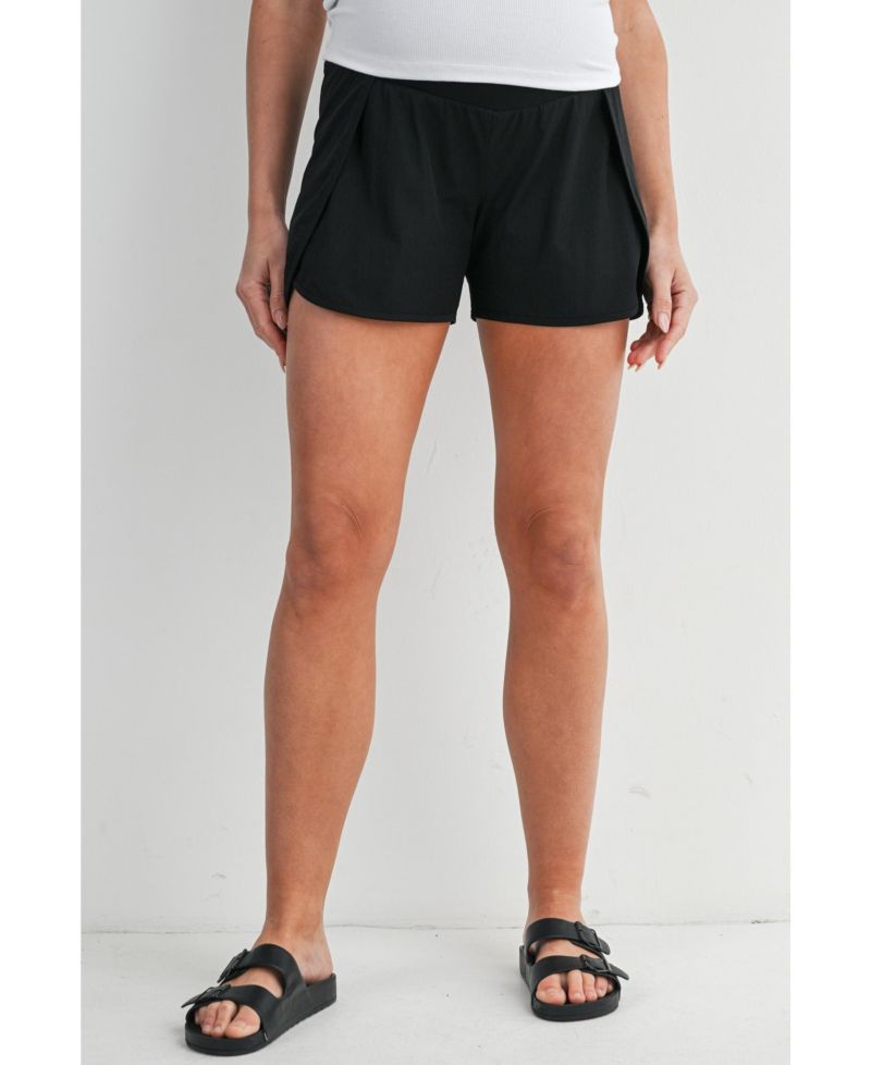 Women's Maternity Over-the-Belly Active Shorts with Built-In Liner