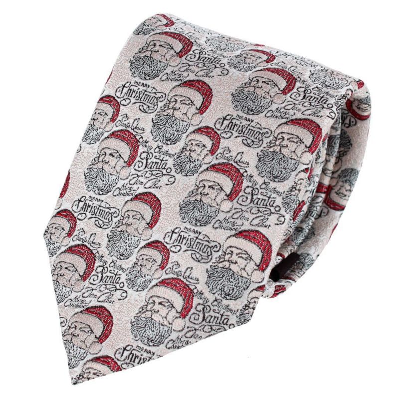 Big & Tall Santa Claus Is Watching Silk Novelty Necktie