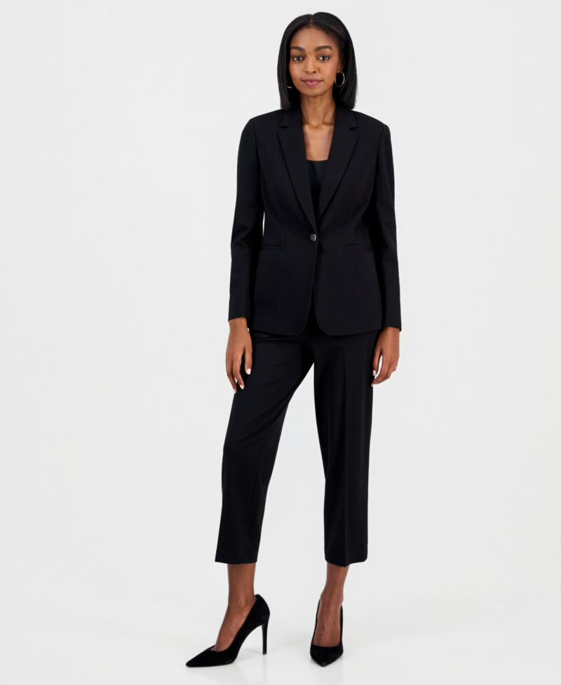 Women's Compression Notch-Collar Single Button Blazer