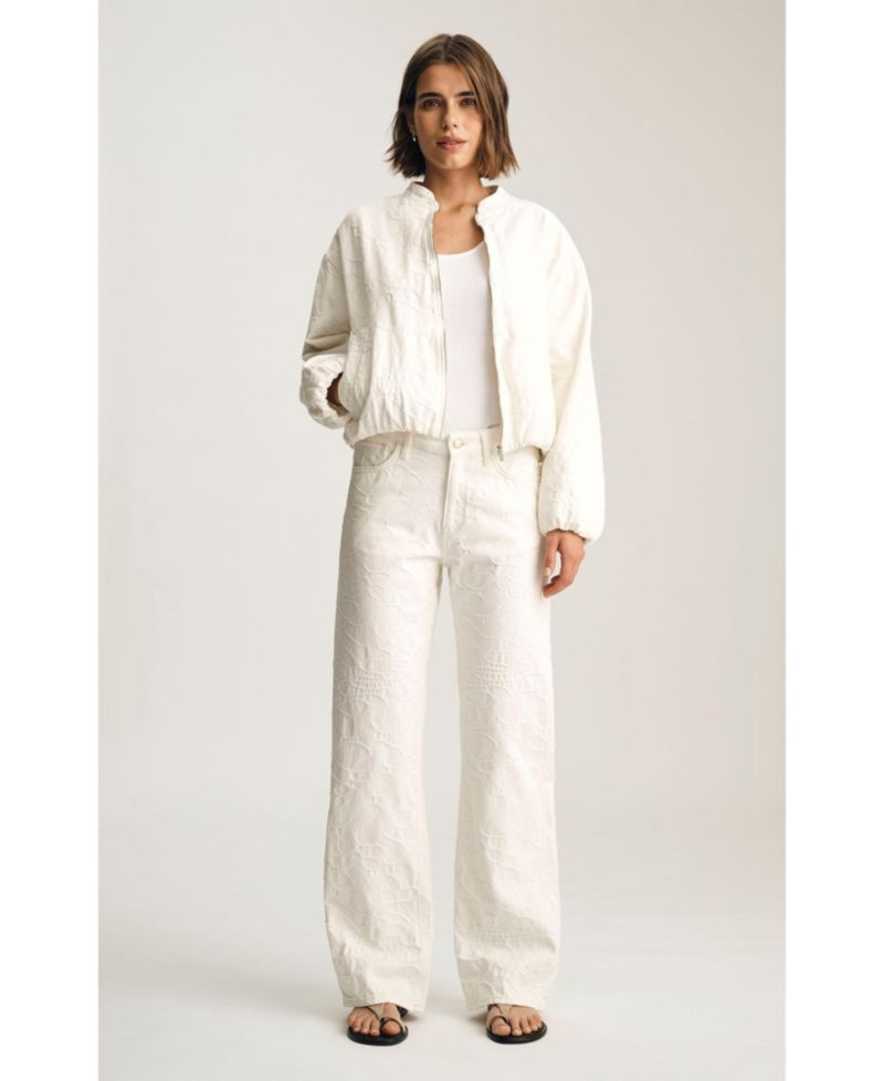 Women's Taylor High Rise Straight Leg In Beige Denim